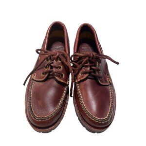 The Last Footwear Company New Zealand Men's Classic Brown Leather Boat Shoes 8